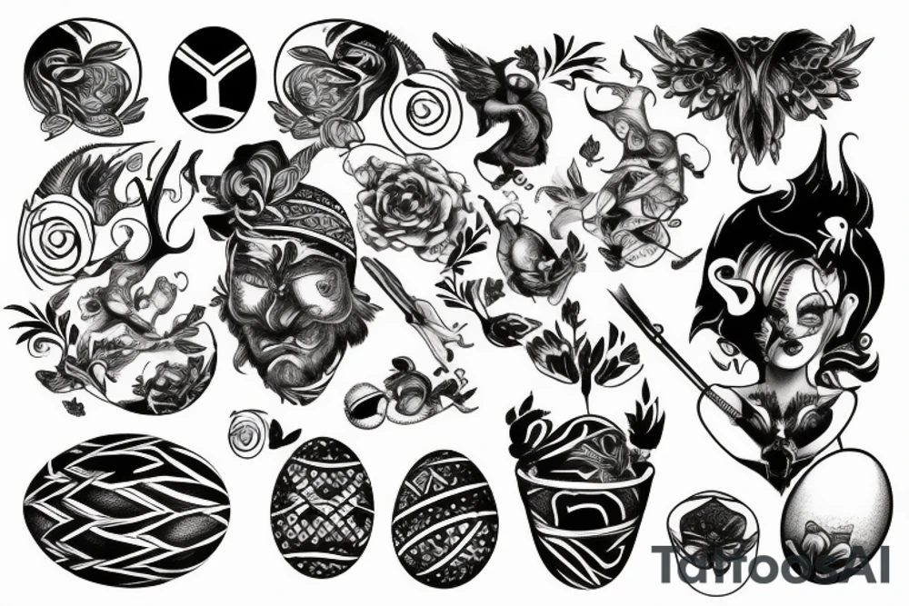 Pan with two eggs tattoo idea