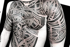 neo grunge gothic tribal symmetric chest tattoo tattoo idea