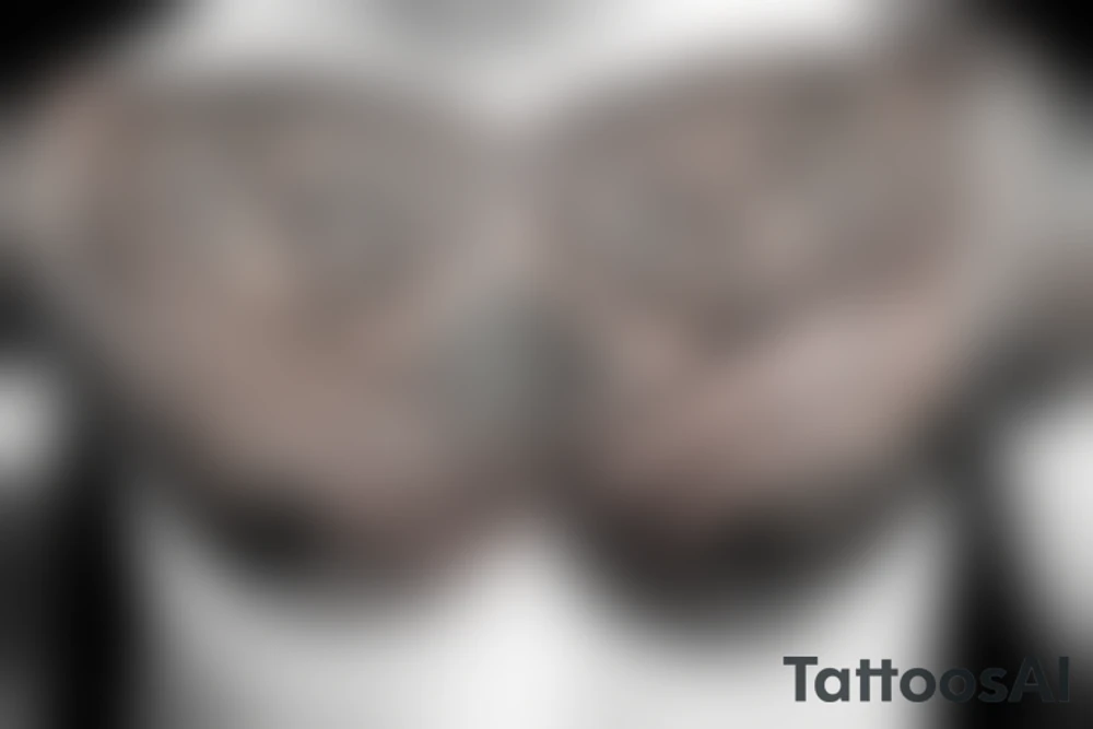 neo grunge gothic tribal symmetric chest tattoo tattoo idea