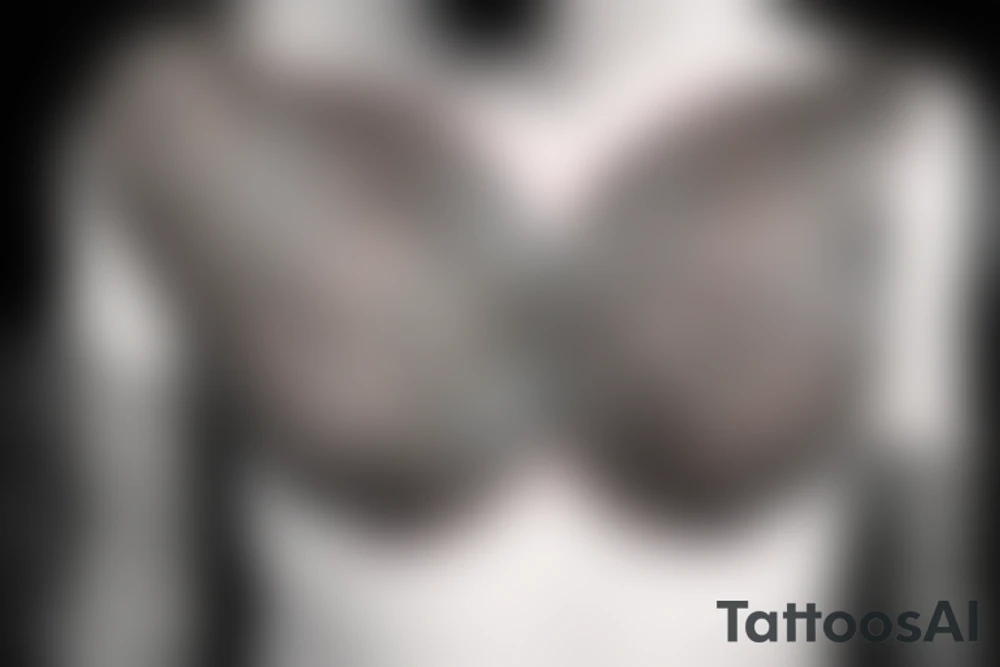 neo grunge gothic tribal symmetric chest tattoo tattoo idea
