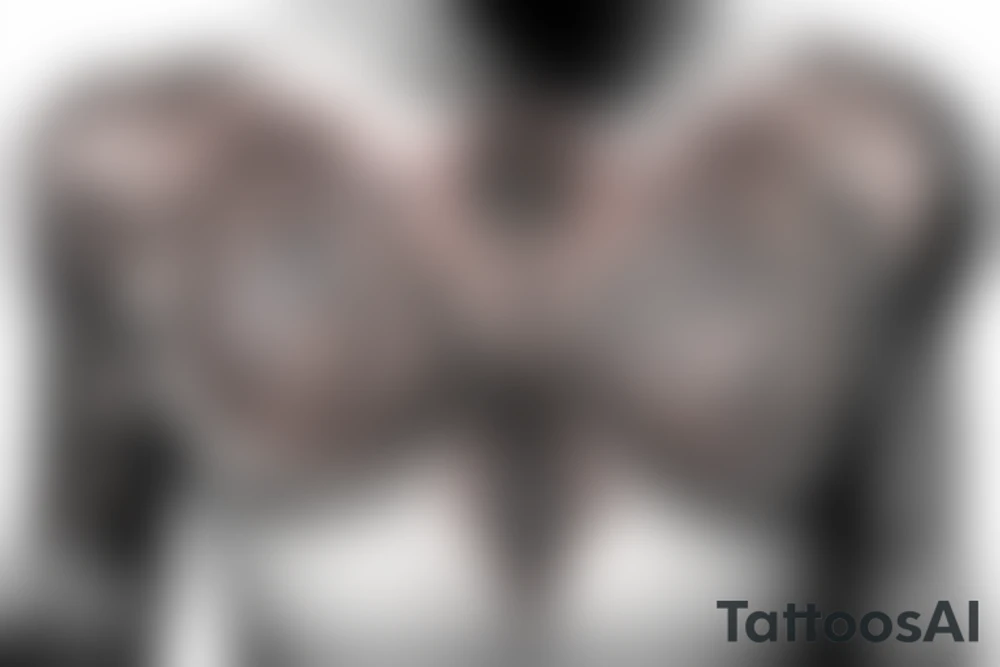 neo grunge gothic tribal symmetric chest tattoo tattoo idea