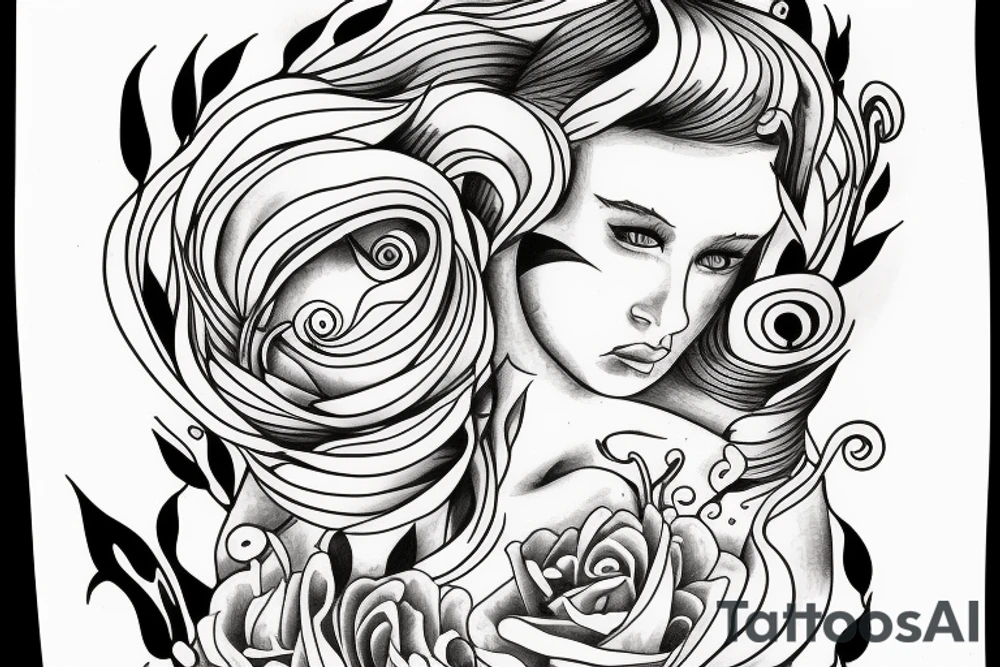 Ophelia drowning in water tattoo idea
