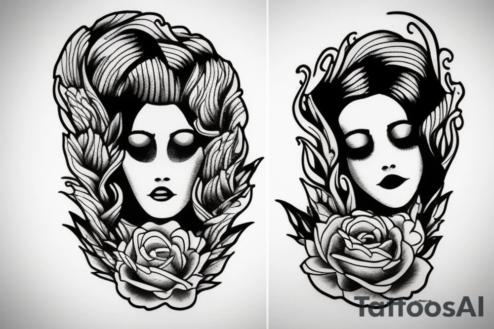 Ophelia drowning in water tattoo idea