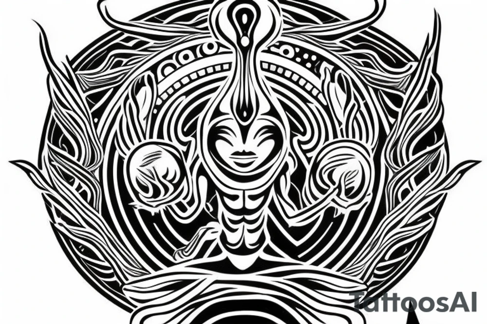 normal looking alien meditating that's symmetric and realistic tattoo idea normal looking alien meditating that's symmetric and realistic tattoo idea