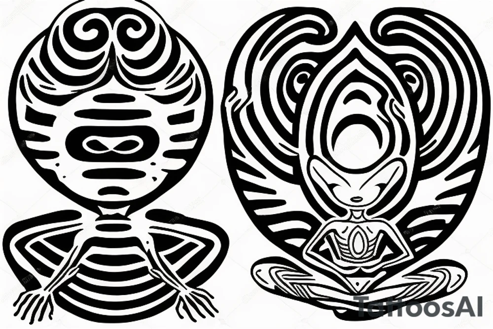 normal looking alien meditating that's symmetric and realistic tattoo idea normal looking alien meditating that's symmetric and realistic tattoo idea