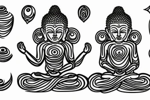simple full body alien meditating like a buddha tattoo idea