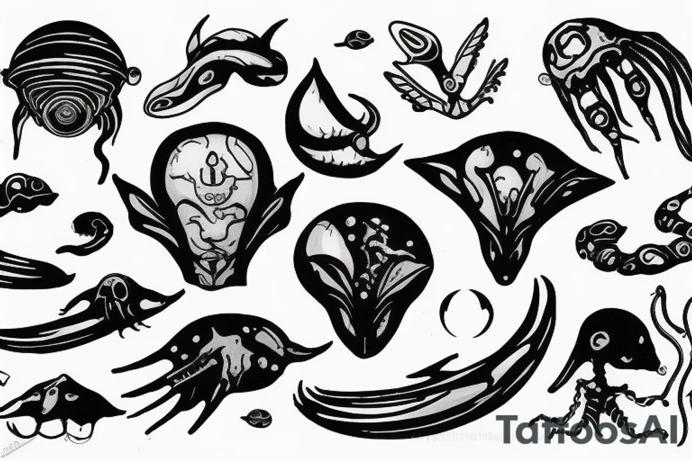 alien meditation simple tattoo idea