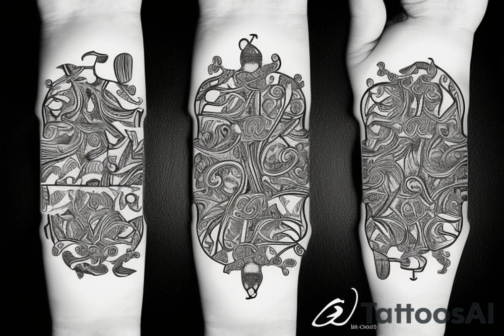 Chameleon abstract on a playing card tattoo idea