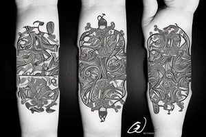 Chameleon abstract on a playing card tattoo idea