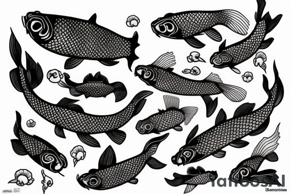 koi fish on a playing card tattoo idea