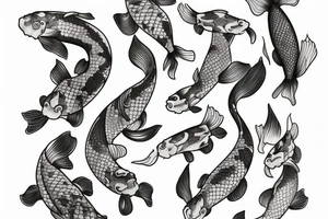 koi fish and a chameloen a playing card tattoo idea