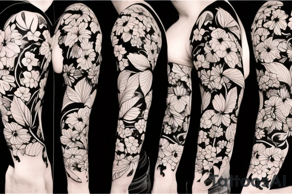 Florals wrapped around a ukulele tattoo idea
