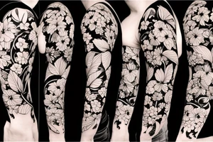 Florals wrapped around a ukulele tattoo idea