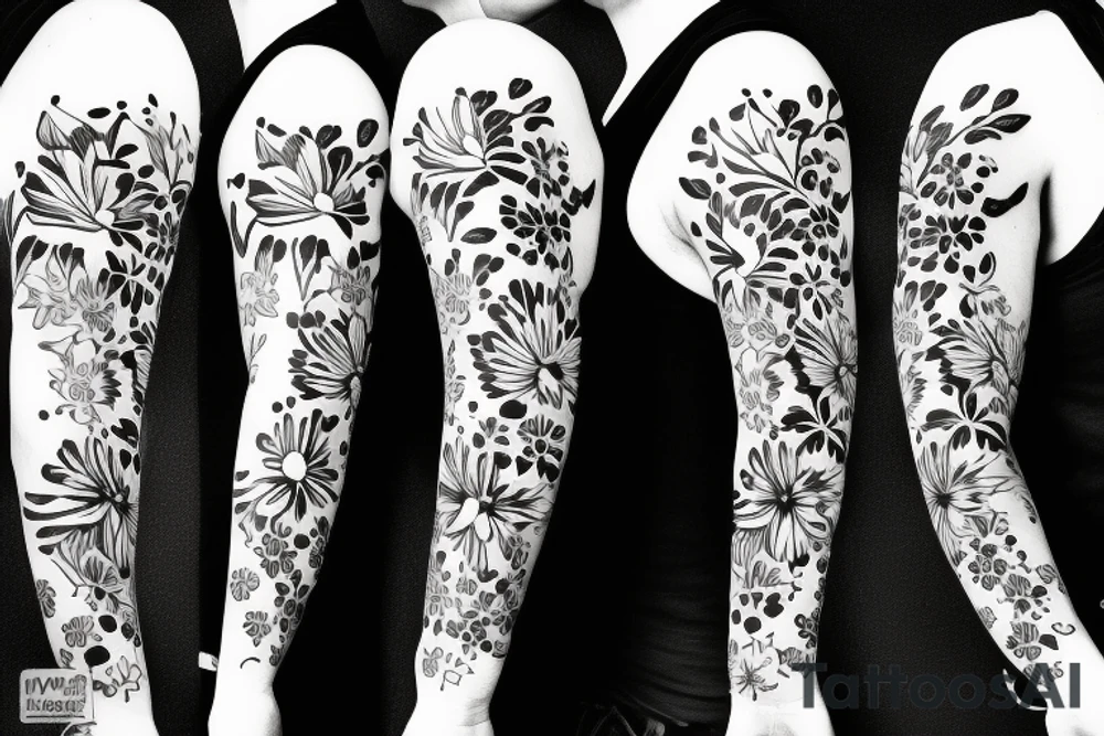 Florals wrapped around a ukulele tattoo idea