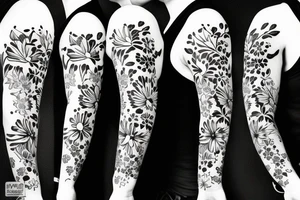 Florals wrapped around a ukulele tattoo idea