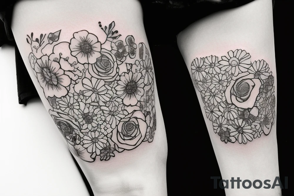 Florals wrapped around a ukulele tattoo idea