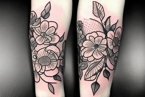 Florals wrapped around a ukulele tattoo idea