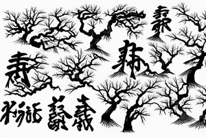 Samurai at peace with tree tattoo idea