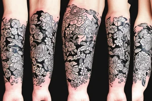 Florals wrapped around a ukulele tattoo idea