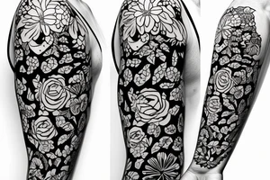 Florals wrapped around a ukulele tattoo idea