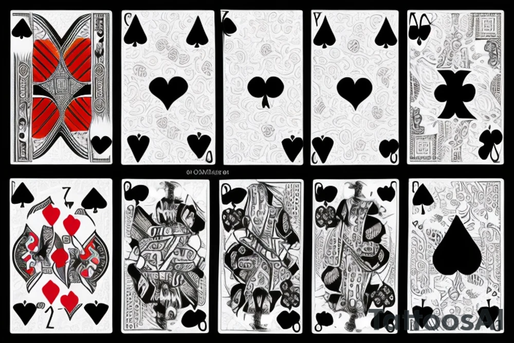 Florals wrapped around a playing card with the 2 of hearts tattoo idea
