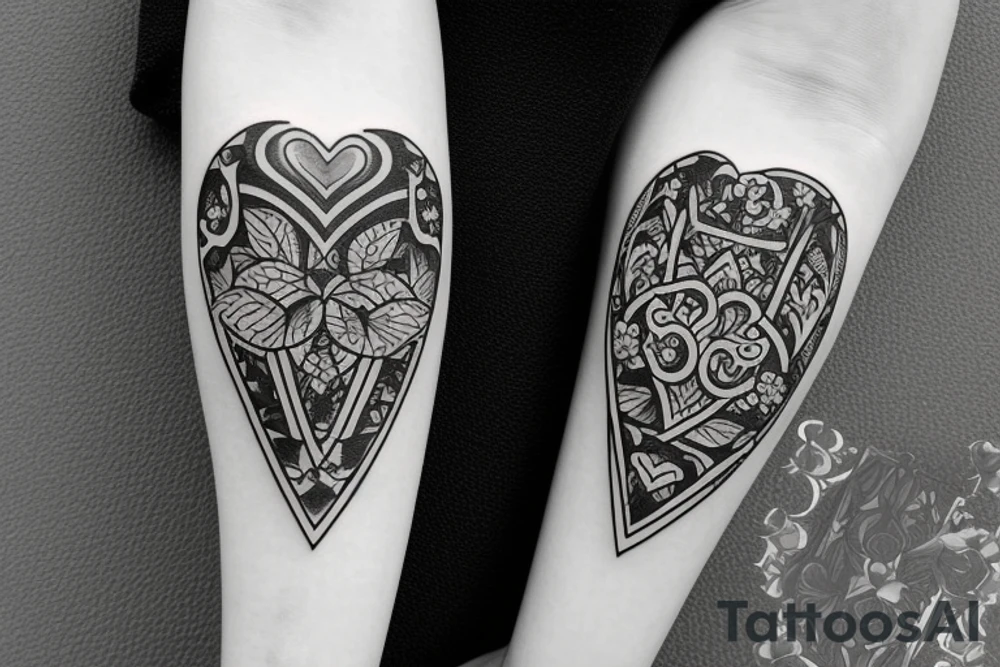 Florals wrapped around a playing card with the 2 of hearts tattoo idea