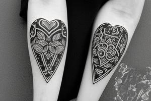 Florals wrapped around a playing card with the 2 of hearts tattoo idea