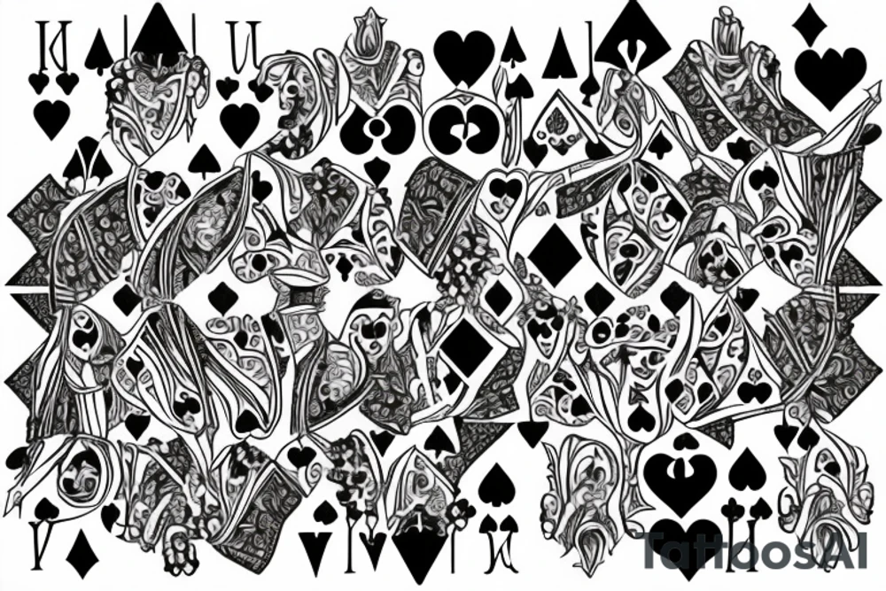 Florals wrapped around a playing card with the 2 of hearts tattoo idea
