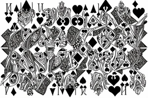 Florals wrapped around a playing card with the 2 of hearts tattoo idea