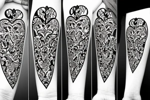 Florals wrapped around a playing card with the 2 of hearts tattoo idea