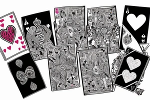 Florals wrapped around a playing card with the 2 of hearts tattoo idea