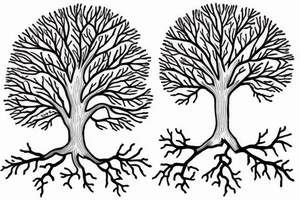 Minimalist live oak tree tattoo idea