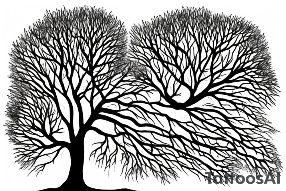Minimalist live oak tree tattoo idea