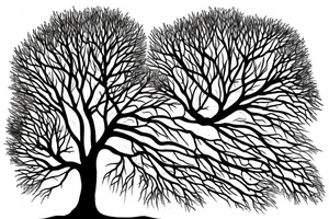 Minimalist live oak tree tattoo idea