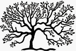 Minimalist live oak tree tattoo idea