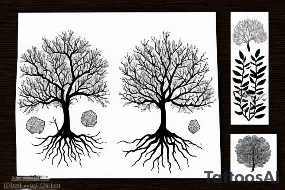 Minimalist live oak tree tattoo idea