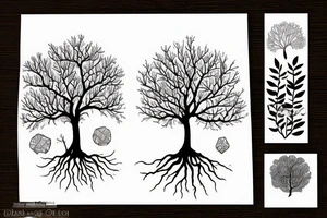 Minimalist live oak tree tattoo idea