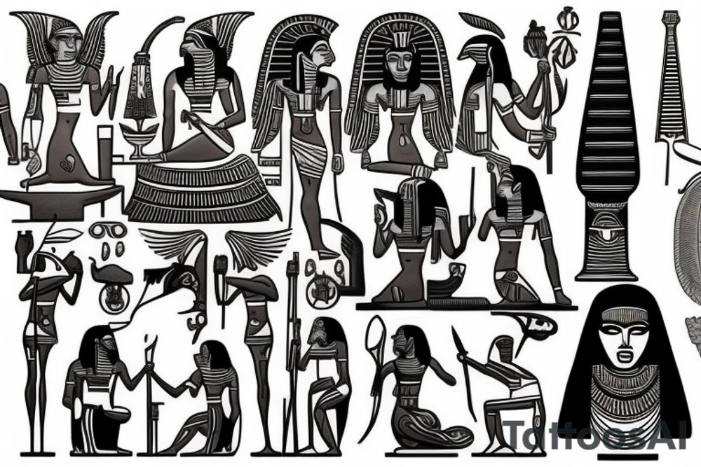 Egyptian gods battling tattoo idea