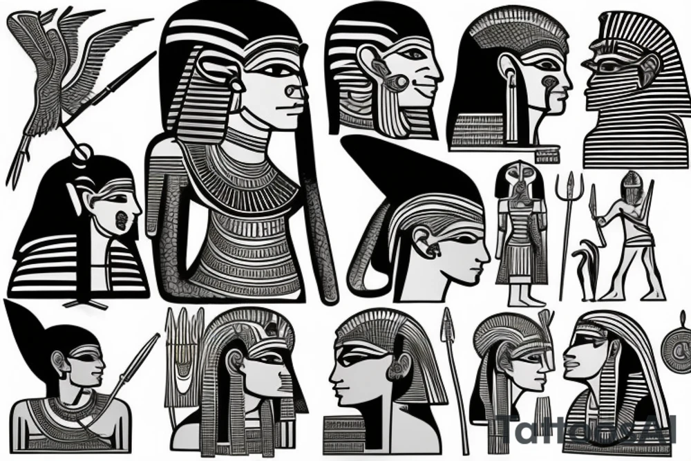 Egyptian gods battling tattoo idea
