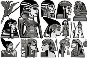 Egyptian gods battling tattoo idea