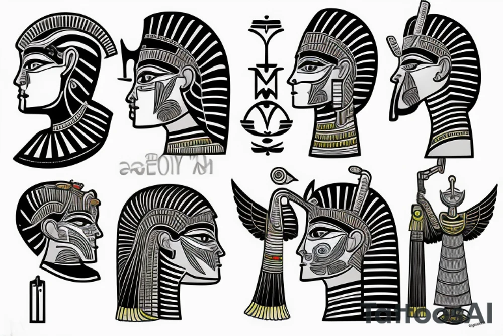 Egyptian gods combined tattoo idea