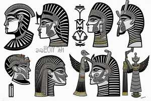 Egyptian gods combined tattoo idea