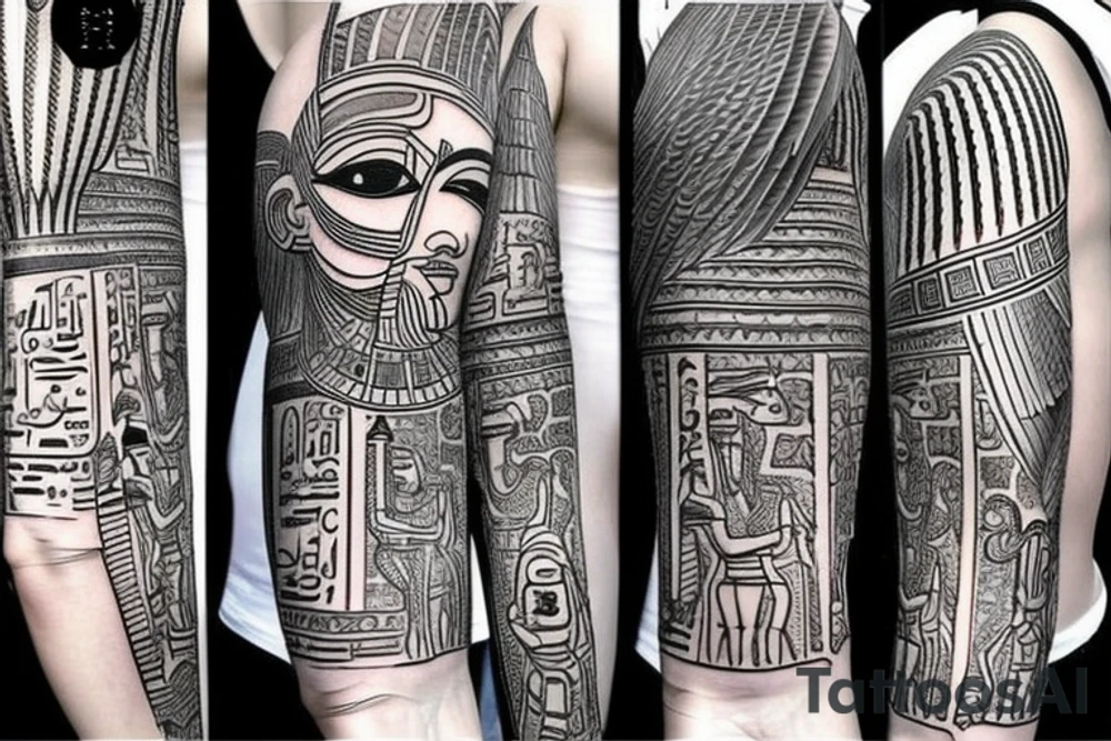 Egyptian gods combined tattoo idea