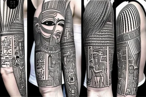 Egyptian gods combined tattoo idea