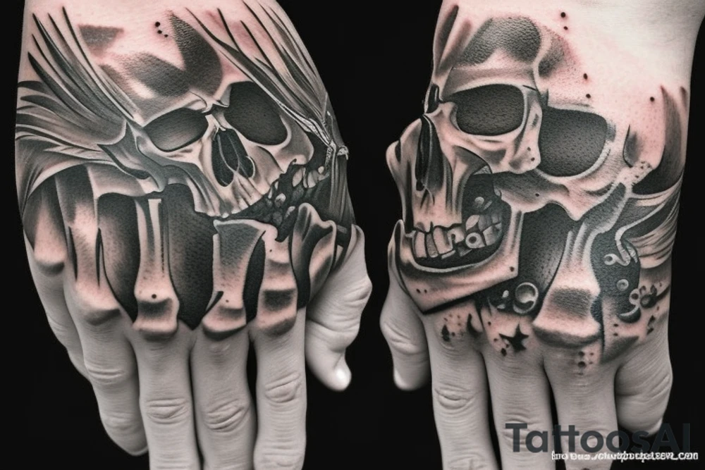 Skeleton hand Pauldron tattoo idea