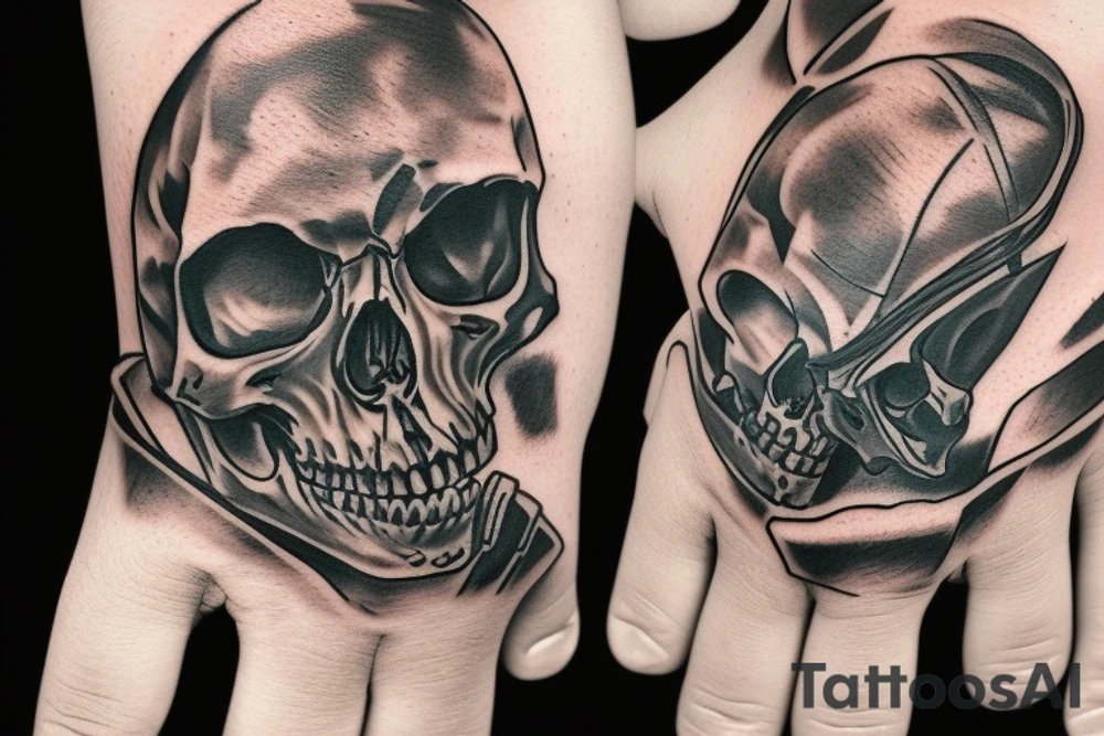 Skeleton hand Pauldron tattoo idea