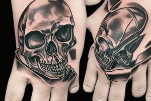 Skeleton hand Pauldron tattoo idea