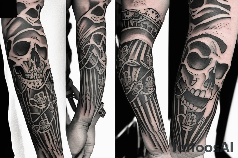 Skeleton hand shoulder tattoo idea