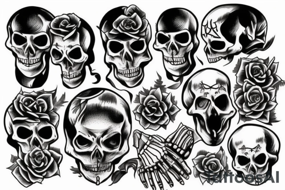 Skeleton hand shoulder tattoo idea