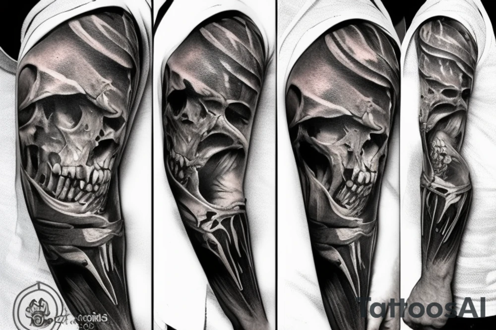 Hand bones as Pauldron tattoo idea